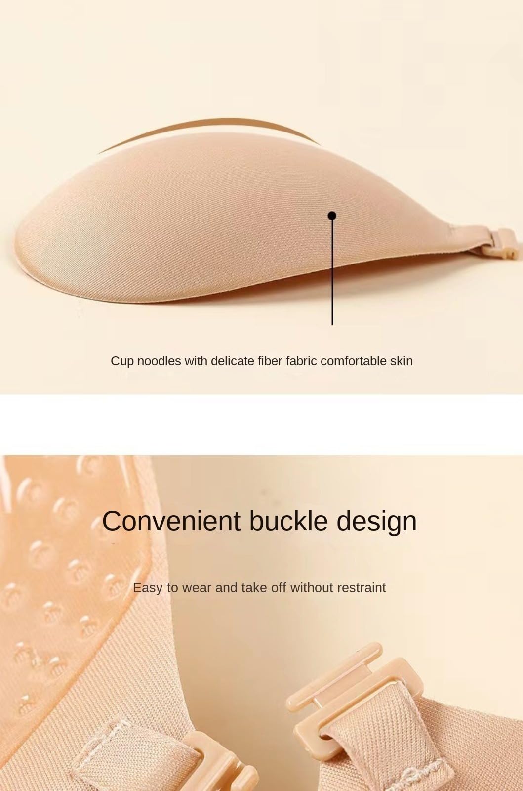 2 Paia di Reggiseni Invisibili Senza Spalline Senza Schienale, Reggiseno Adesivo Push-up for Donne con copricapezzoli/927(Medium)