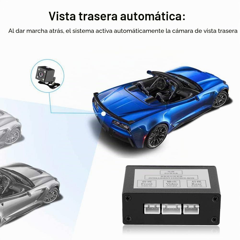 Conmutador convertidor de cámara de Aparcamiento Inteligente para Coche, Interruptor de vídeo de Vista Trasera Frontal, Adaptador de Caja de Control de Canal