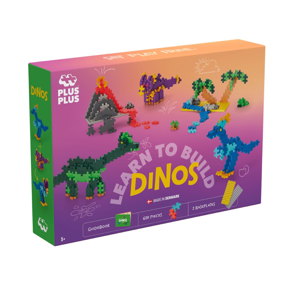PLUS PLUS - Kit scoperta Dinosauri da 600 pezzi - Gioco di costruzione - PP3918, 3918