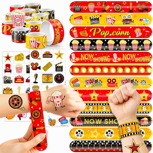 72PCS Movie Night Party Set - 48PCS Temporary Pre - Cut Tattoos & 24PCS...