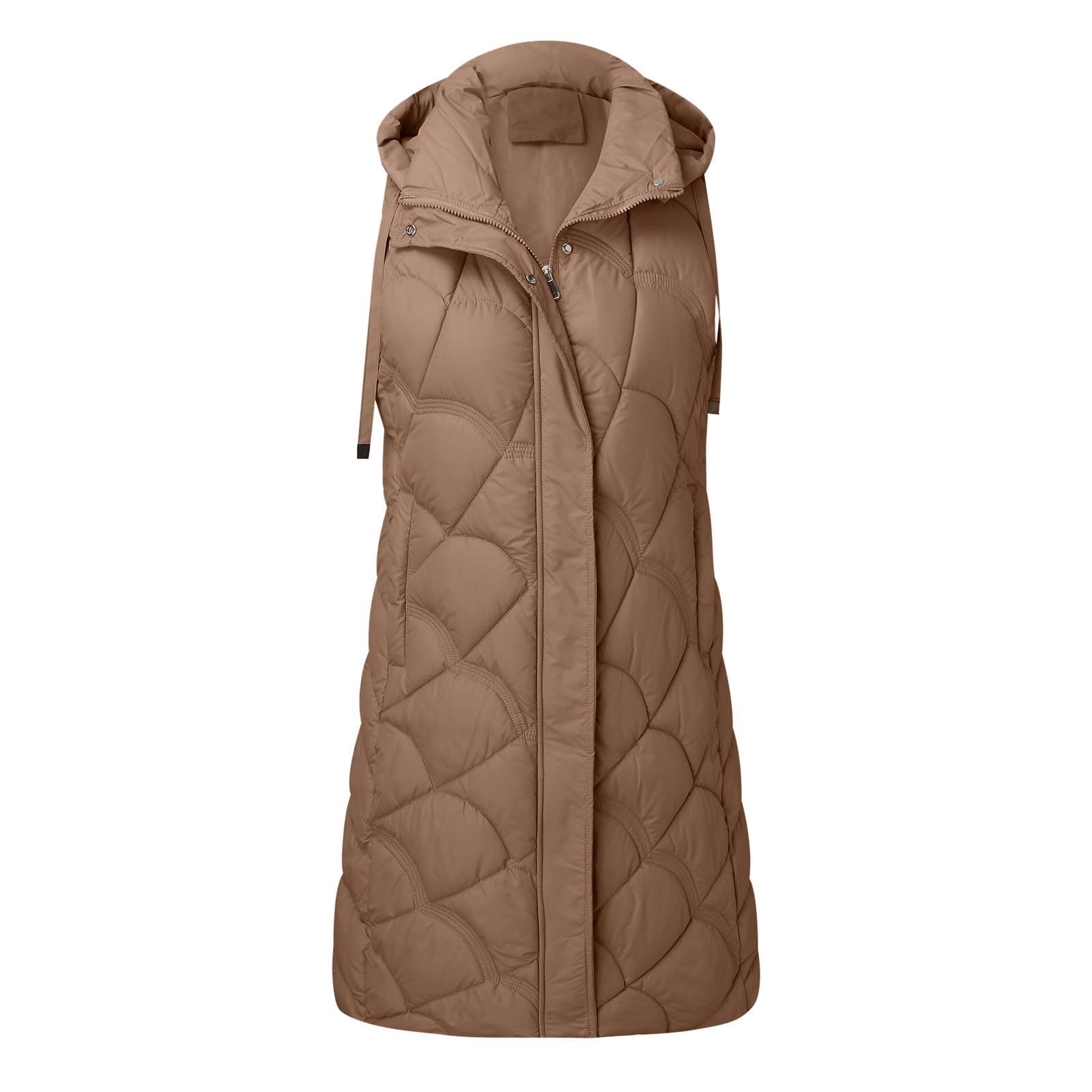 Weste Damen Winter Gilet Mit Kapuze Ärmellose Steppweste Daunenweste Leicht Steppmantel Große Größen Damen-Mäntel Baggy Softshell Weste Warm Elegant lang