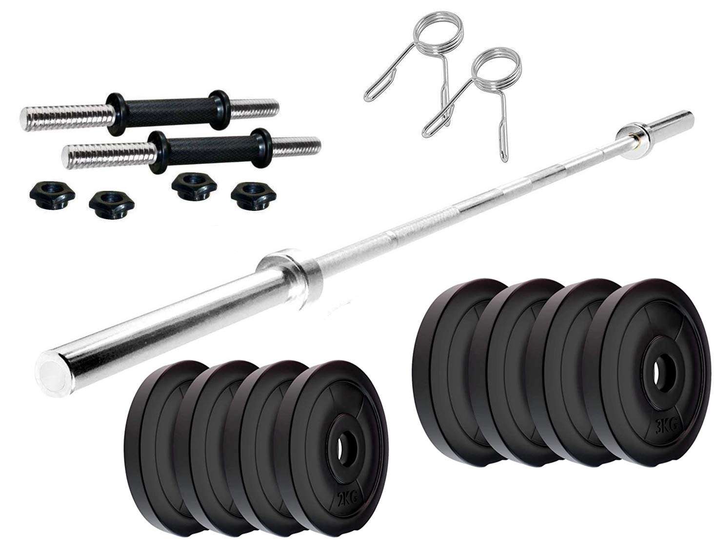 ENCANTO Home Gym Combo, Home Gym Equipment, Gym Combo With 10KG Pvc Plates, 1 Pair Pvc Dumbbell Rods, 3 Feet Straight Bar (19-20mm) (B0CQGN52DR) Amazon Price History, Amazon Price Tracker