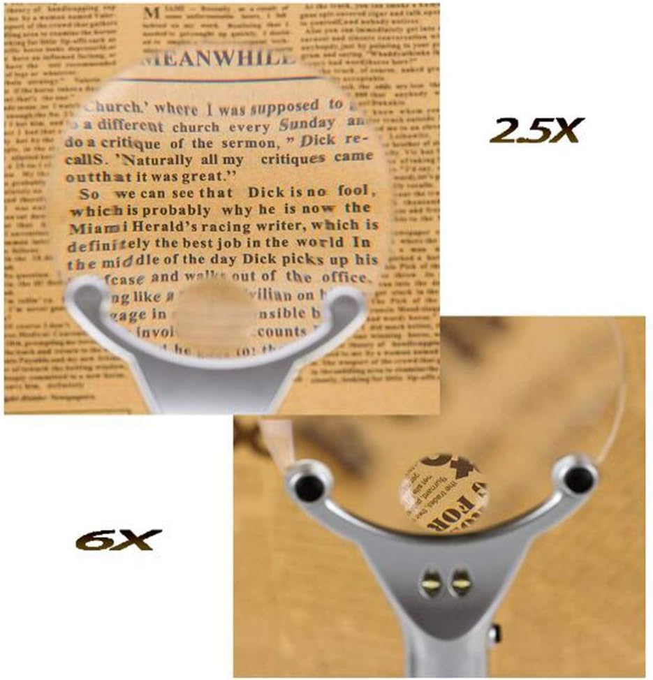 Magnifying Glasses Magnifying Glass with 2.5X & 6X Magnifying Lens and Light LED Magnifier - Rectangular Handheld Magnifier for Books, Jewellery Making, Coin Examining, Maps,Newspapers,Illuminated Mag