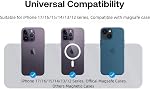 AUROX pour MagSafe Poignée de téléphone avec bande de doigts, Support de poignée de téléphone magnétique pour support Magsafe, Compatible avec MagSafe Accessoires seulement pour iPhone 17 16 15 14 13 12 Series, Transparent