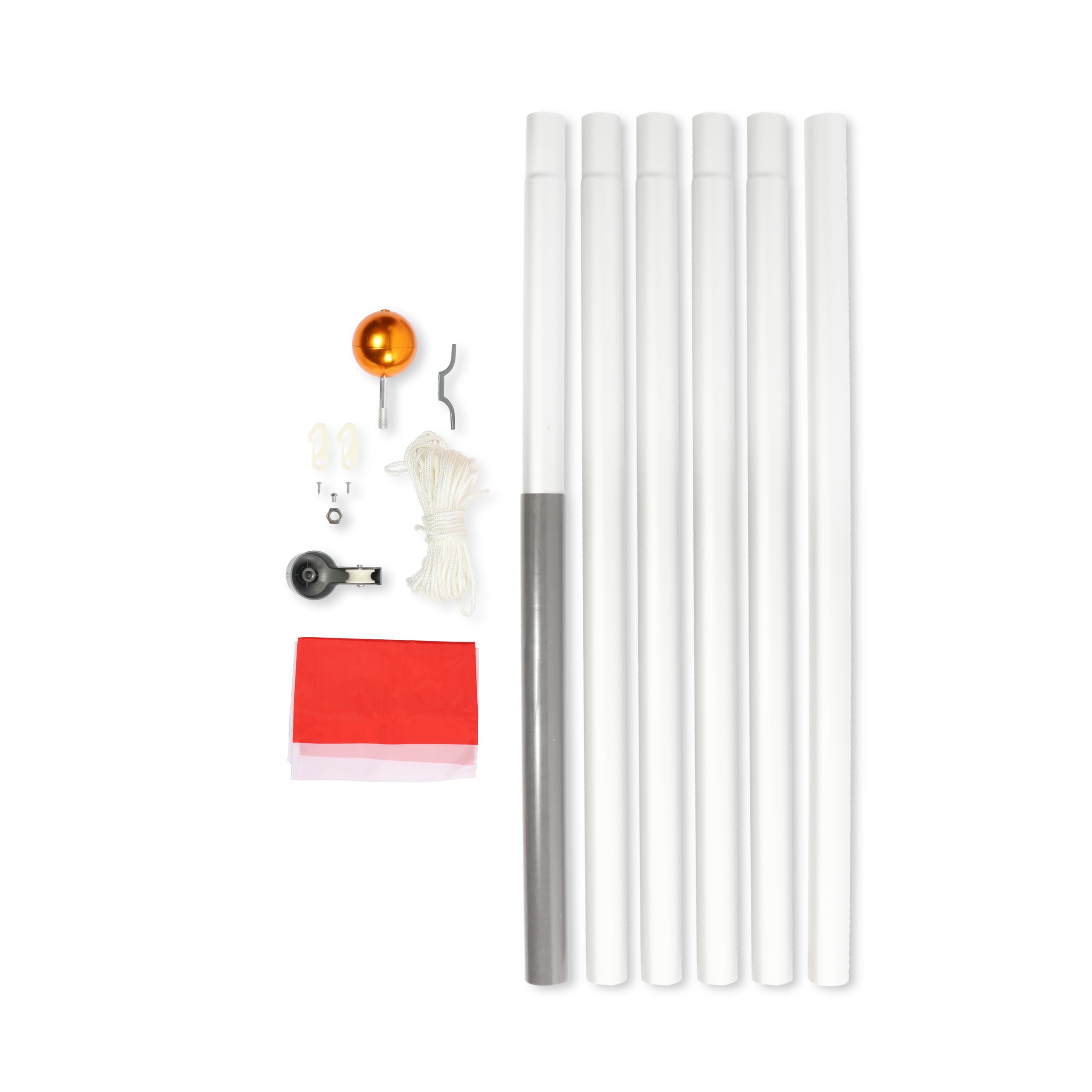 Kit de poste seccional de aluminio resistente de 20 pies con bandera de Palestina, juego de mástil de bandera para exteriores con bola dorada, cuerda y clips, pantalla resistente a la intemperie para