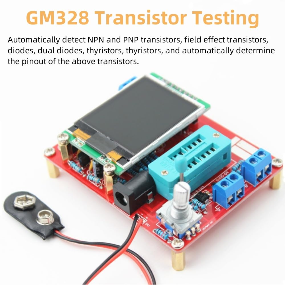 MerciL GM328 Transistor Tester, Diode Capacitance Voltage Frequency Meter PWM Square Wave Signal Generator SMT Soldering, Frequency Tester with LCD Display for GM328A GM328 Accessory