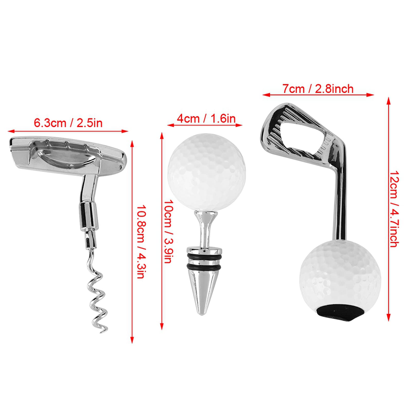 Juego de Abridor de Botellas de Cerveza con Sacacorchos en Forma de Golf, Juego de Tapones para Bebidas, Herramienta para Bebidas de Champán para Amantes del y Amantes de la