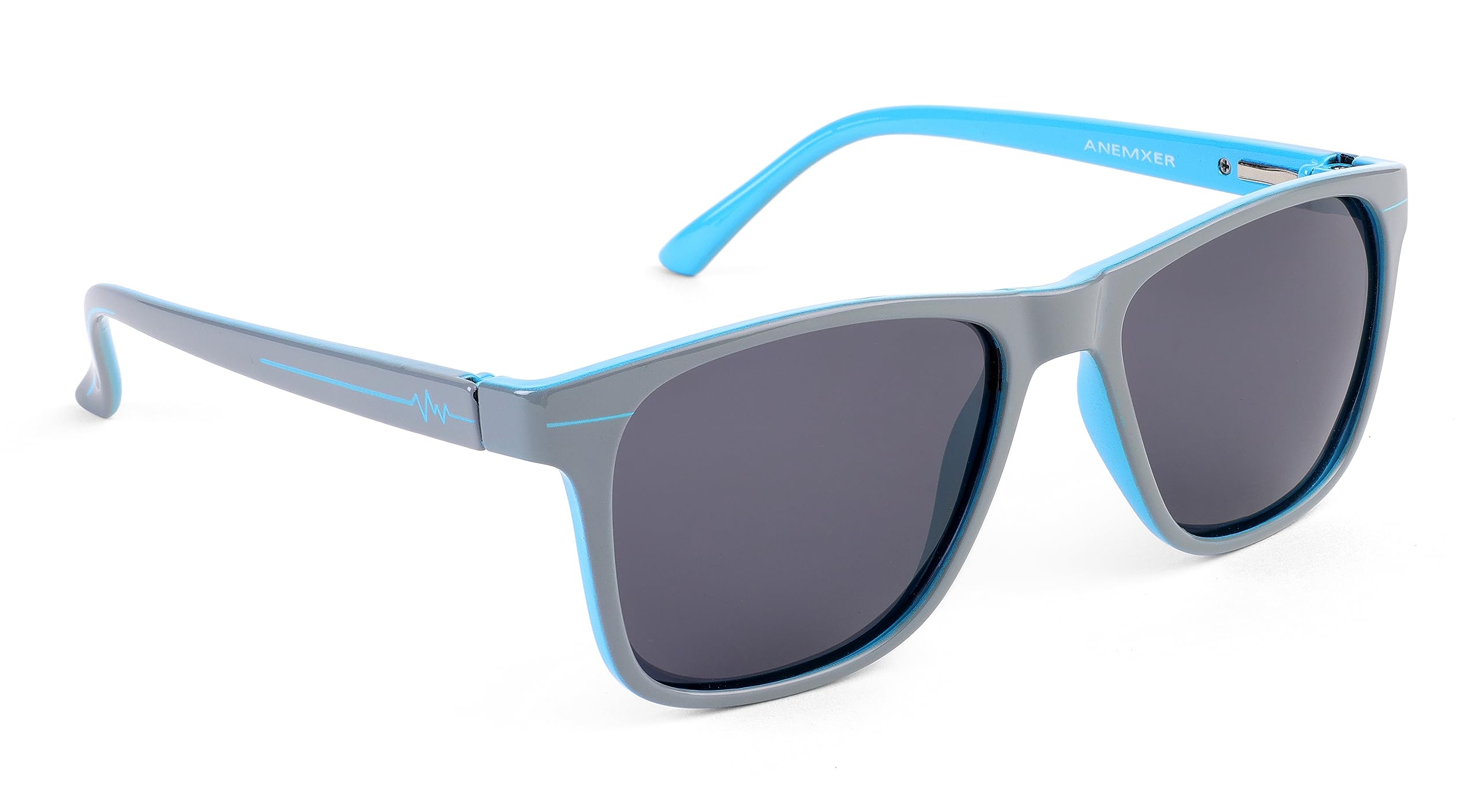 Anemxer Polarized Square Sunglasses for Men and Women Shatterproof Stylish Branded with 100% UV Protection From Sunlight (2023) (MIGHTY GREY_Large)