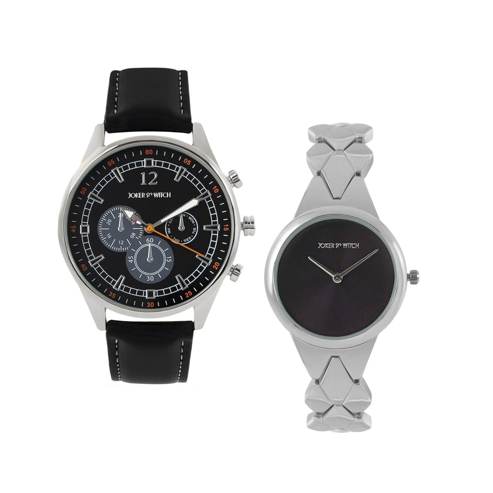 Joker & Witch Leather Duke & Dutches Couple Analogue Watches, Black Dial, Black Band (B0BVB3YLPM) Amazon Price History, Amazon Price Tracker