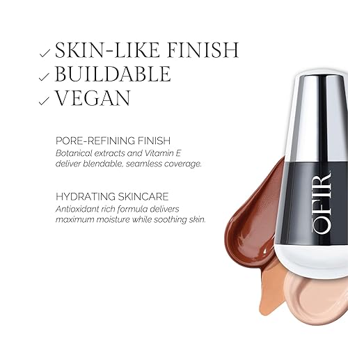 Miniatura 4 de OFIR Skin Satin - Base de cobertura media  Vegano  Protección de luz azul  Sin arrugas  1 onza líquida  Cocoa - Deep Neutral