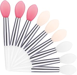 9PCS Reusable Lip Balm Applicator - Silicone Lipstick & Eyeshadow Brushes - Cream Lip Mask Beauty Tool Kit