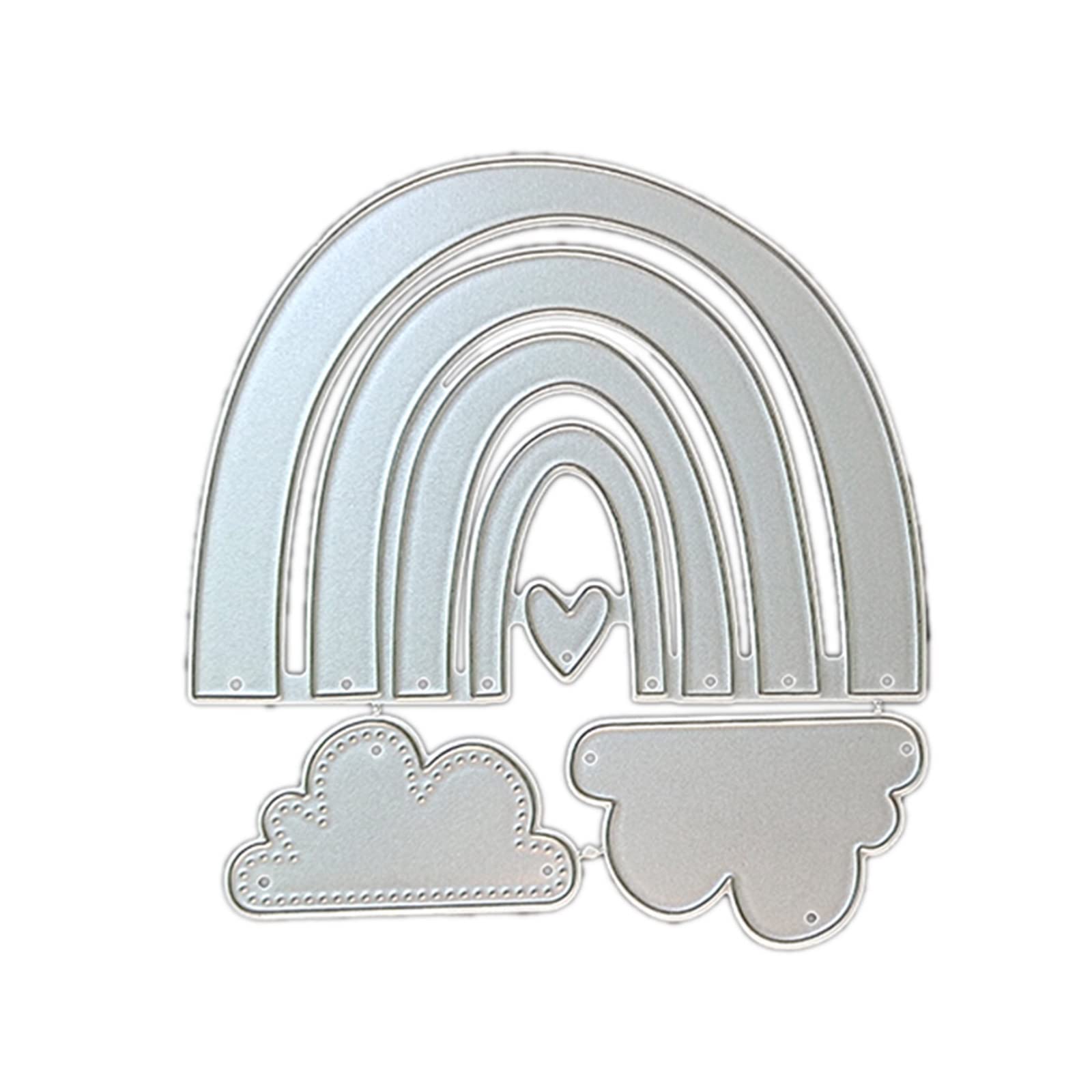 hogtnd Carbon Steel Cutting Dies Metal Rainbow Cloud Love Heart Die Cutting Dies Template Scrapbooking Cutting Dies