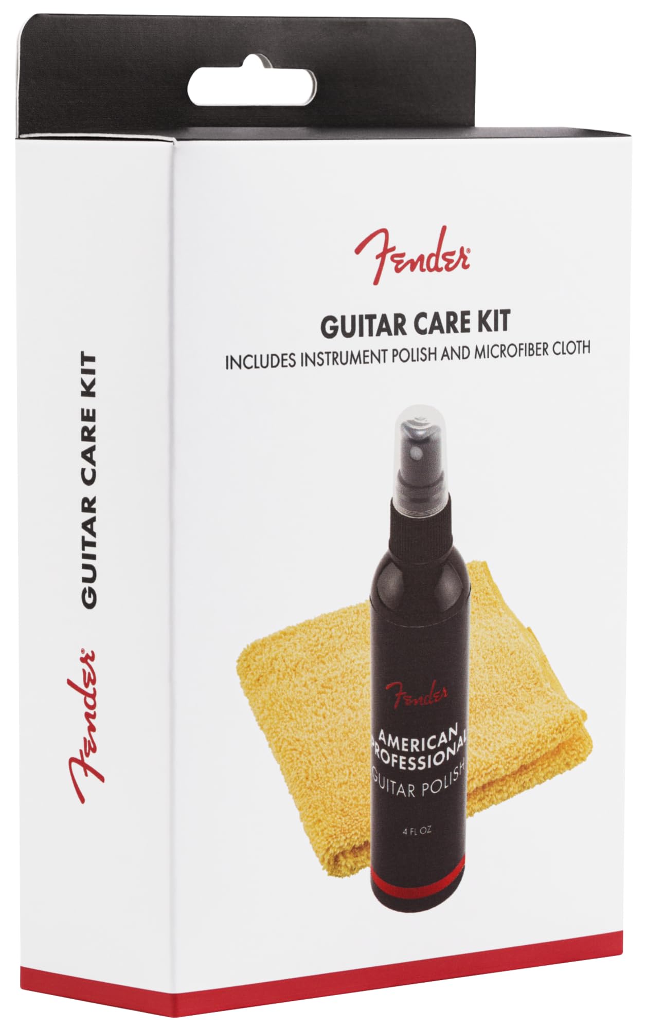 Fender® »POLISH & SHOP CLOTH« zestaw 2 szt. z amerykańskim profesjonalnym lakierem do gitary (118 ml) i ściereczką z mikrofibry Shop-Cloth
