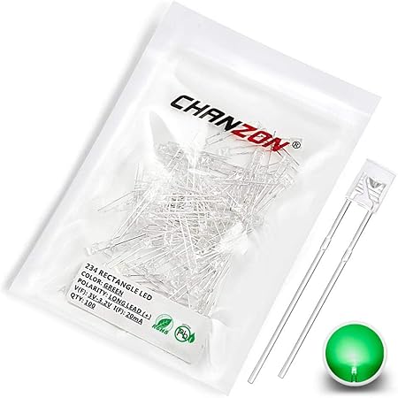 Chanzon 100 Pcs 2x5x7 Mm Yellow Led Diode Lights Square Rectangle Clear Transparent Dc 2v ma Lighting Bulb Lamps Electronics Components Light Emitting Diodes Amazon Co Uk Lighting