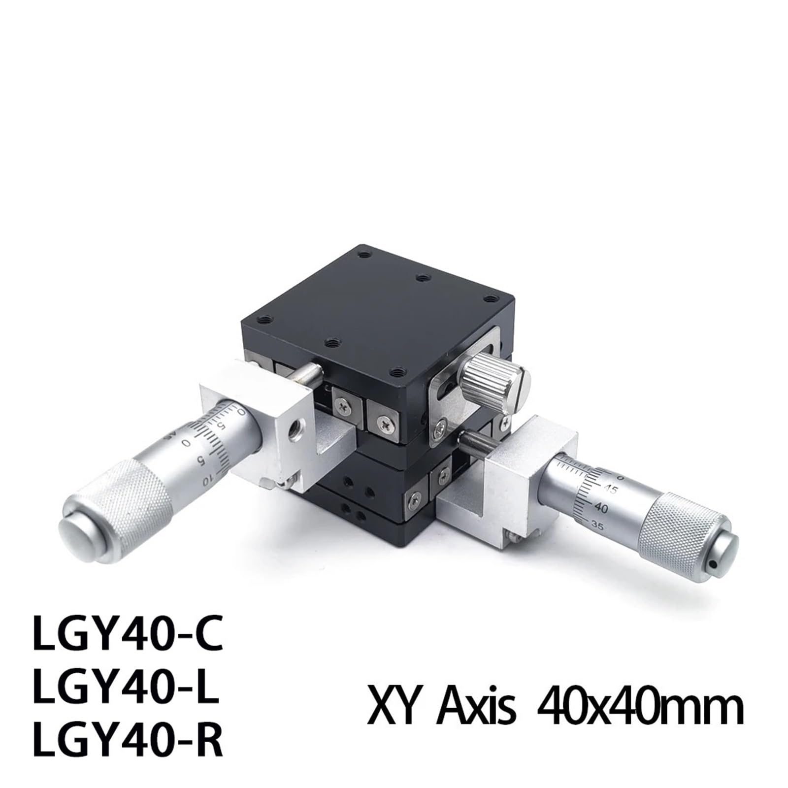 Tavoli di Lavoro XY con micrometro a manopola 40x40mm, tavola Scorrevole con Guida a Slitta, Modello LGY40-R LGY40-L (LGY40-L)