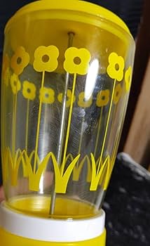 Amazon.co.jp: レトロ 箸立て トーワ 黄色 花柄 レトロポップ 当時物