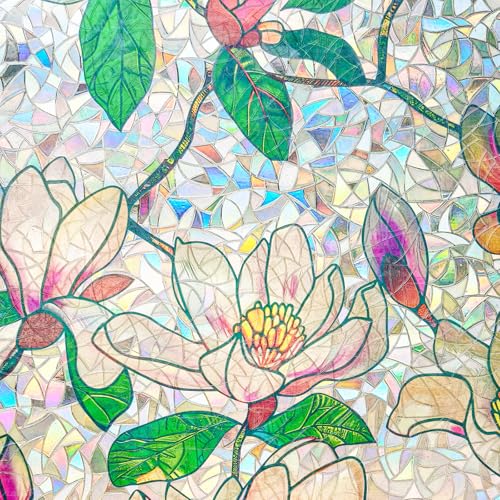 Stained Glass Window Film Privacy for Glass Windows, Window Film Privacy Vinyl Frosted No-Glue Static Cling for Home Kitchen Office Bathroom 44X200CM - Cosy Home Interiors Stained Glass Window Film Privacy for Glass Windows, Window Film Privacy Vinyl Frosted No-Glue Static Cling for Home Kitchen Office Bathroom 44X200CM - Image 2