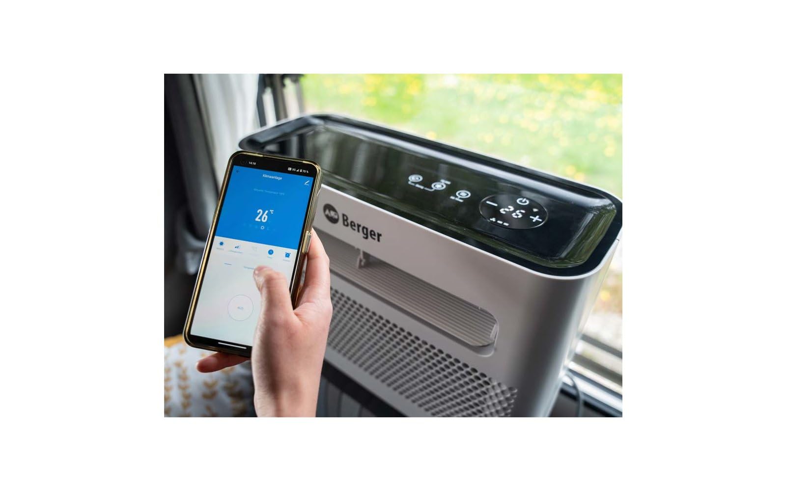 BERGER Arktar 5000 Pro Mobile | Aire Acondicionado Portatil Para Caravana Y Camper, Aire Acondicionado Portatil Van Y Barco, Sistema Split Con WiFi Y Control Por App, Color Blanco