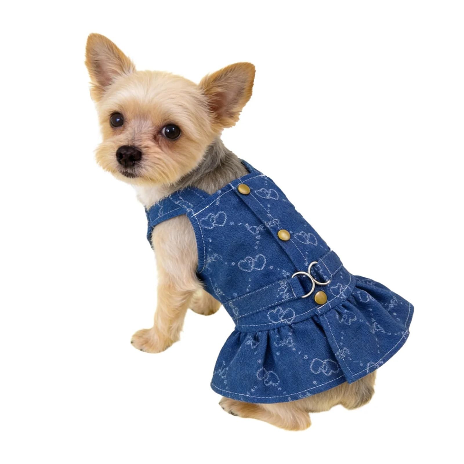 Ropa for Perros pequeños, Vestidos de Lujo diseñador for Cachorros y niñas, for Gatos, Pantalones Vaqueros con arnés, Chaleco, Vestido Vaquero una Pieza S-XXL(Dress,XL)