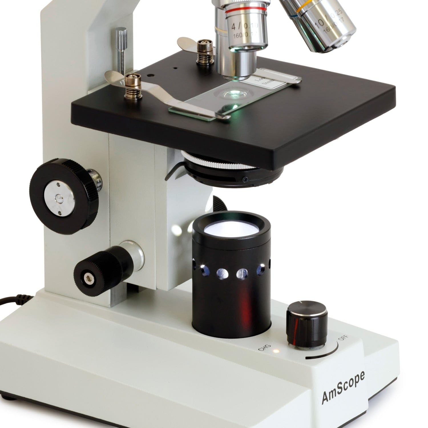 AmScope B100B-E2 40X-2000X Microscopio Biológico Compuesto Biológico Binocular y Cámara Ocular Digital 2MP USB