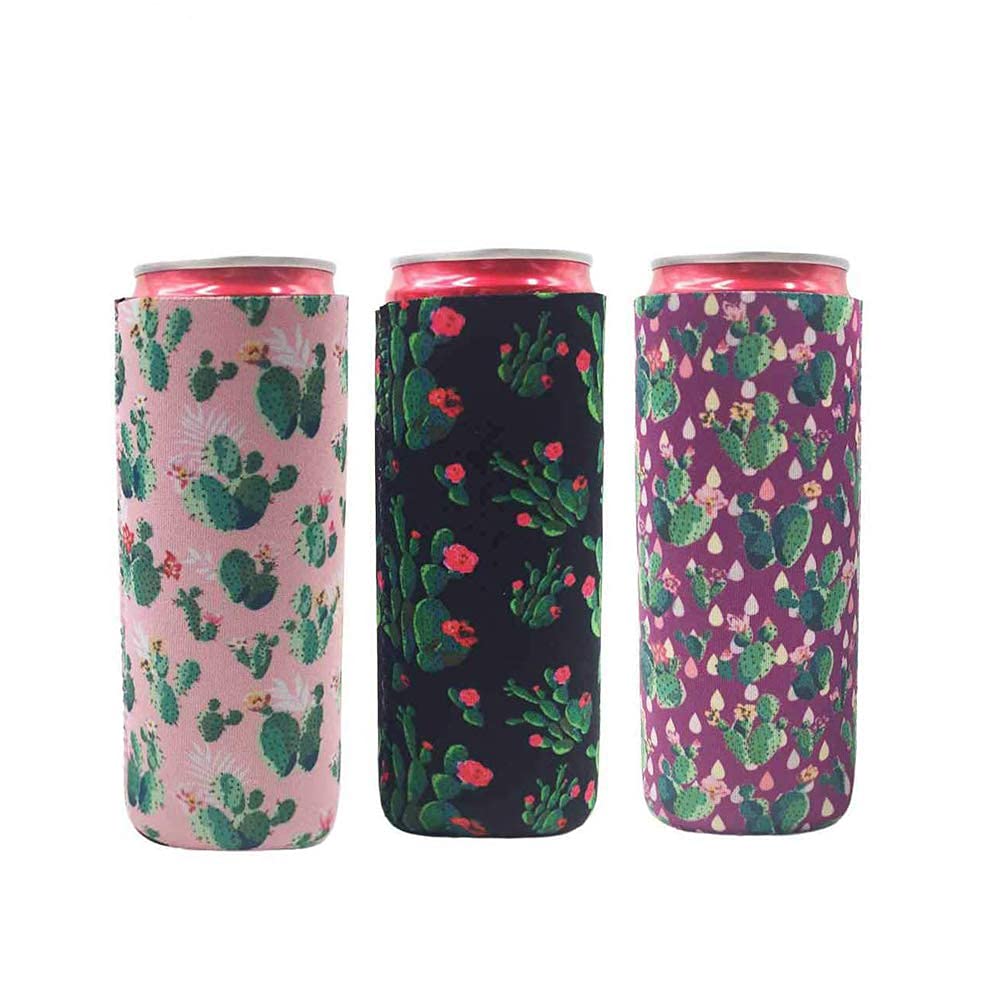 Buy 3 Pack Slim Can Cooler,Cute Neoprene Can Cooler Sleeves Fits for 12oz Tall Skinny Cans like