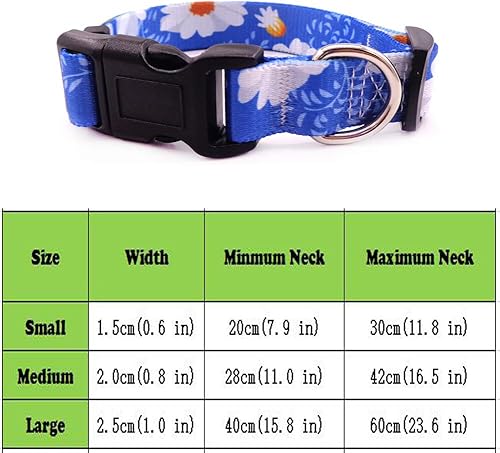 Miniatura 6 de Love Dream Collar de perro resistente con hebilla de liberación rápida ajustable con patrones geométricos florales para perros pequeños, medianos y
