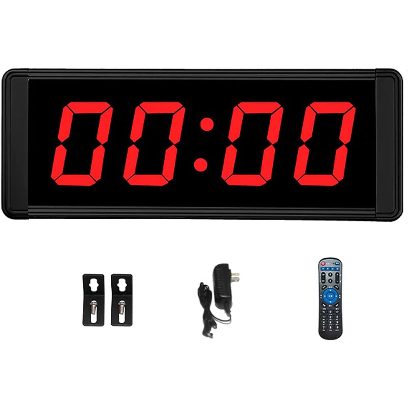 MYFTNP 1.5in Digital Led Counter, Double-sided Clock Timer With Remote Control Stopwatch, Alarms, Countdown, 20 Groups Of Segmented Memories Saving, Cycle Timing, For Running Race Gym Event