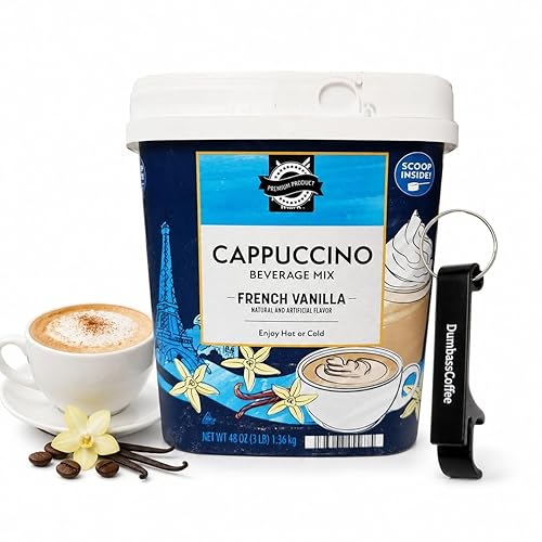 French Vanilla Cappuccino Beverage Mix 48 oz, Instant Cappuccino Powder,