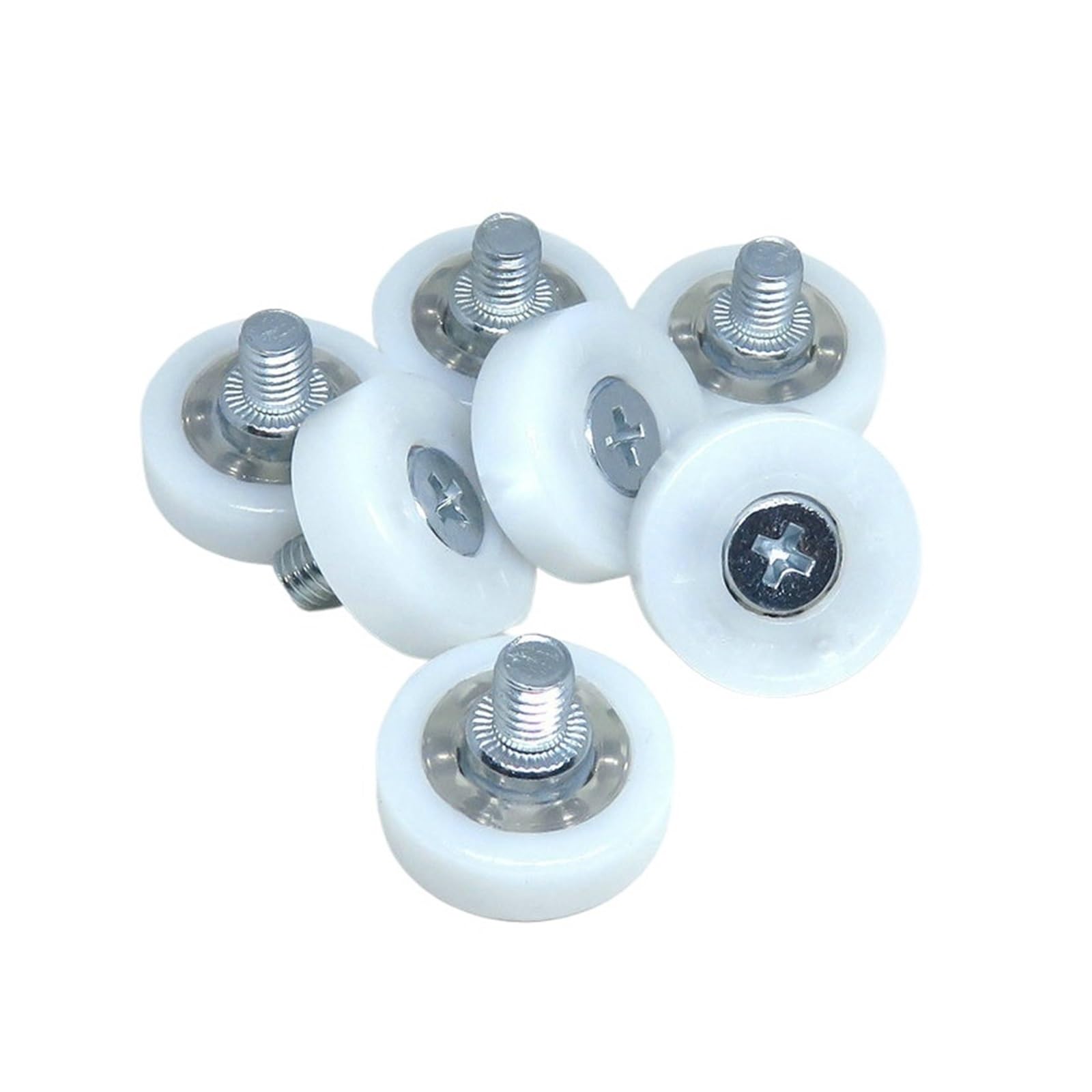 SFJSFIMQ 10 Pieces Outer Diameter 19xM6 Screw POM Cash Machine Drawer Roller DR19 C1L8W6M6 Desk Office Cabinet Drawer Roller DO19 DR22 DU22 DR30(DO19-C2L8W6M6)