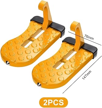 2 Pack Car Door Step, Aluminum Alloy Foldable Car Step Pedal