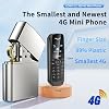J60 - أصغر هاتف محمول في العالم بسعة 4 جيجابايت - هاتف صغير للموسيقى Mp3 (أسود)