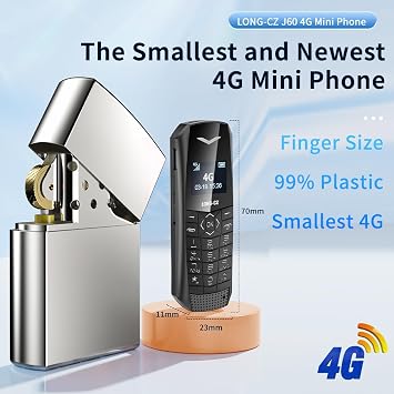 J60 - World's Smallest 4GB Mobile Phone- Mp3 Music Mini Phone (Black)
