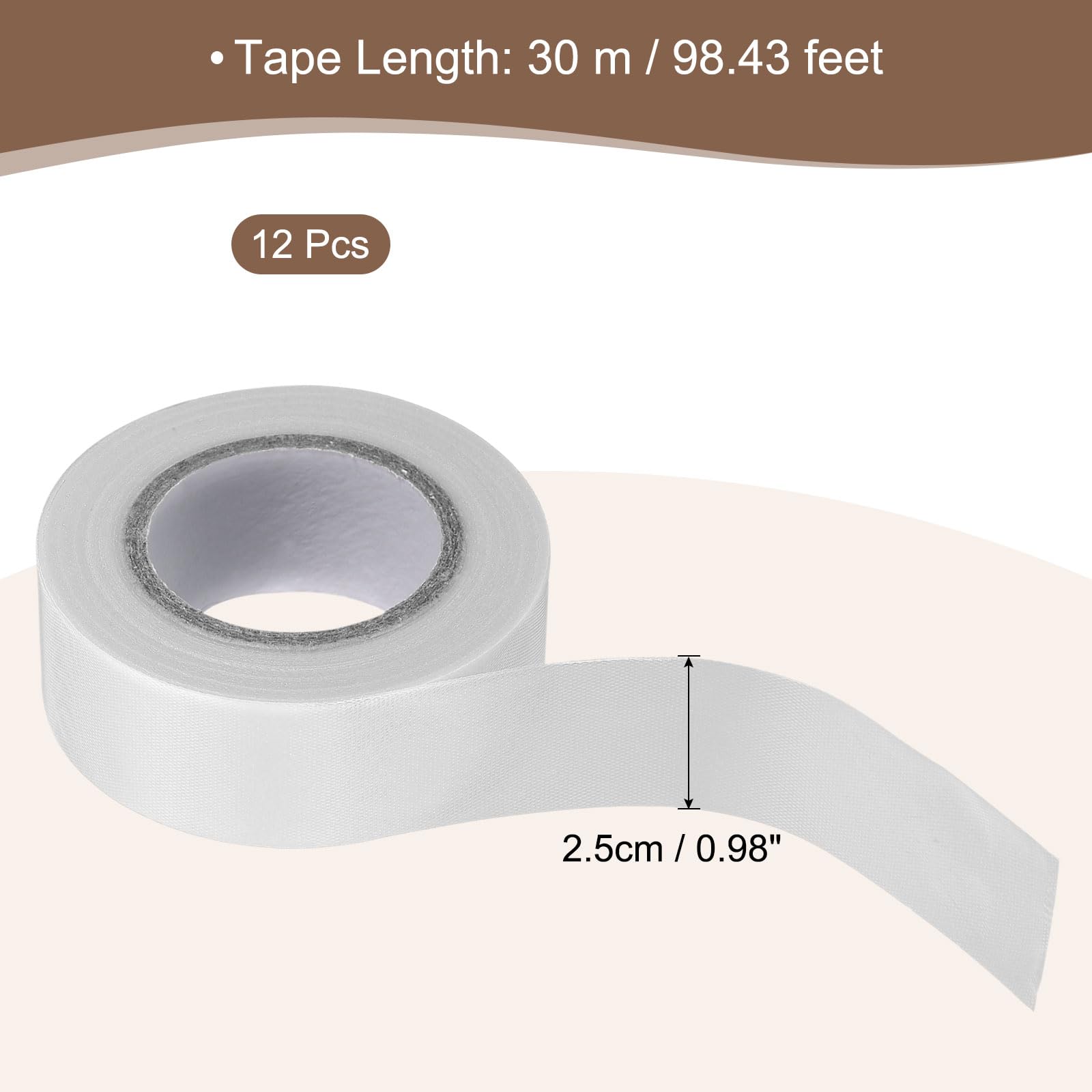 QUARKZMAN Nastro Segnaletico, 12 Pz Nastro Plastico Neon Non Adesivo Da 2,5 Cm X 30 M Per Marcatura Confini Alberi Aree Pericolose Nastro Segnaletico Bianco
