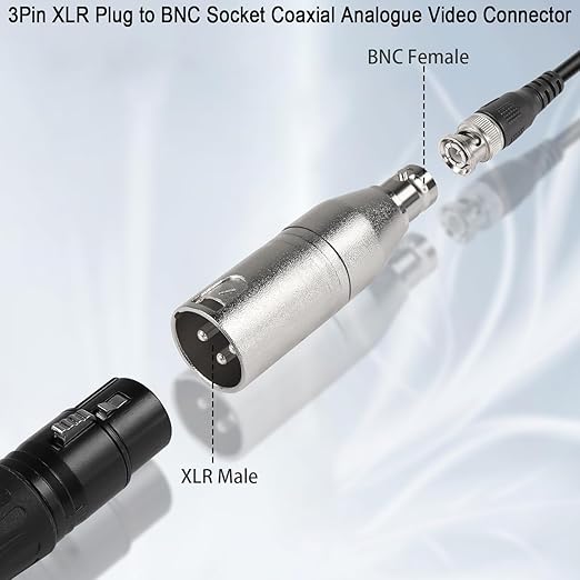 Adaptador XLR a BNC QIANRENON - Conector de audio y video miniatura 3