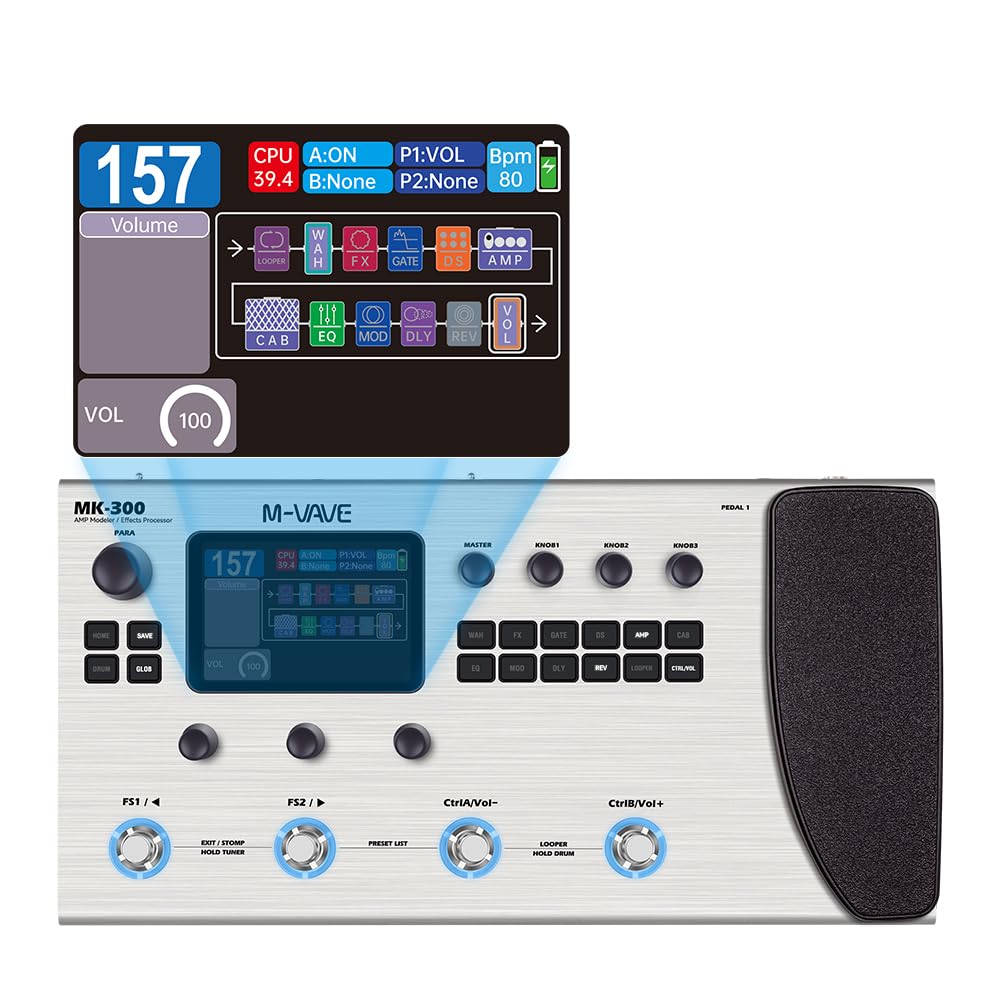 Amazon.com: M-VAVE MK-300 Guitar Multi-Effects Processor