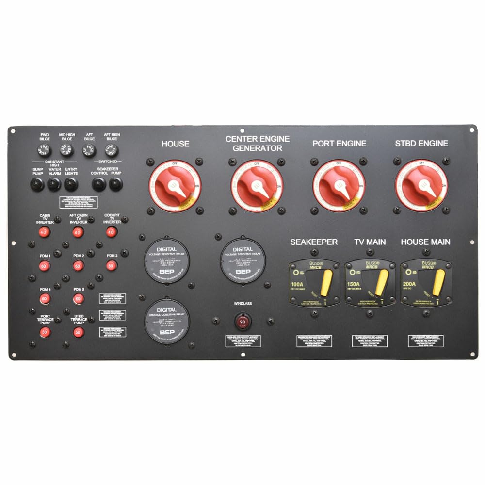 Aviara Boat Battery Switch Panel 501259B | AV40 Triple Outboard Engine