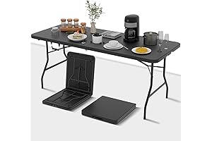 Black 6 Foot Folding Party Table