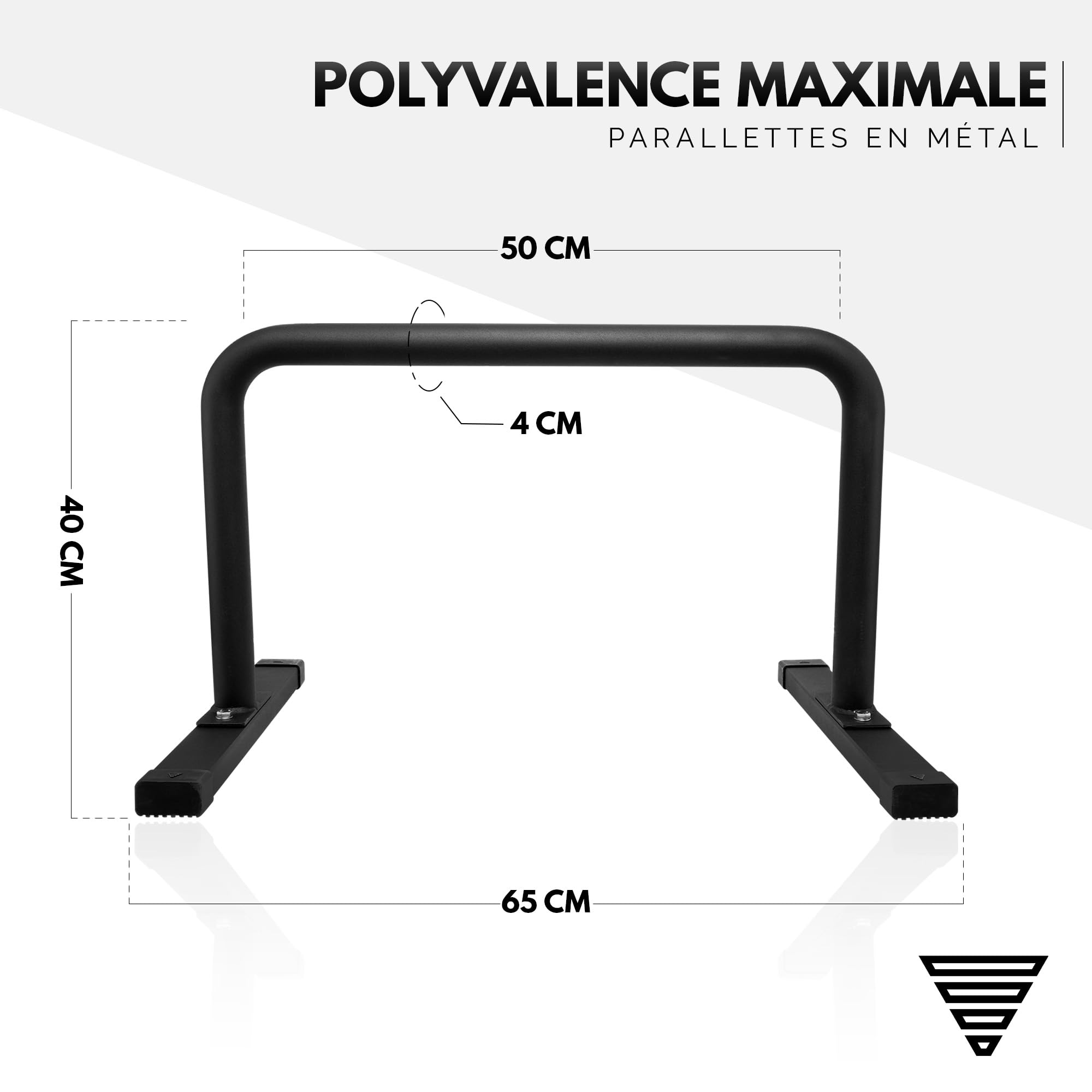GORNATION Parallettes Métal pour Calisthenics, Barres Antidérapantes pour Push-Up, L-Sits, Handstand et Gymnastique, Entraînement à Domicile et Outdoor, Barres Parallèles en Acier Solide