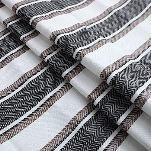 Brighton Cordless Room Darkening Fabric Roman Shades For Windows, Pull-Down Blind For Home, Bedroom, Living Room, Kitchen, Office, Yarn-Dyed Vertical Stripe, 36X64 Inches Pepper #TOP1