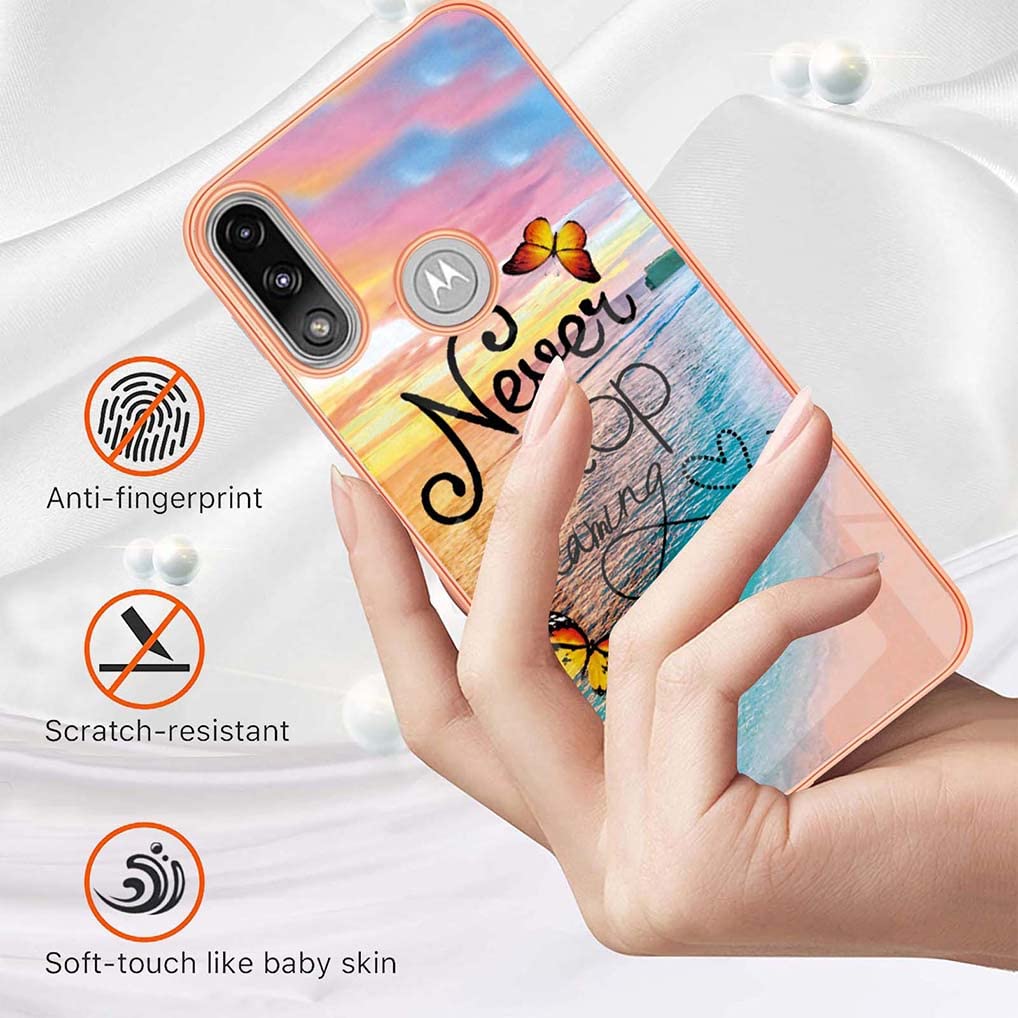 SEAHAI Cover Per Motorola Moto E7i Power/E7 Power - Custodia In Silicone TPU Ultra Sottile Con Stampa Glitter Farfalla - Antiurto E Leggera - 6