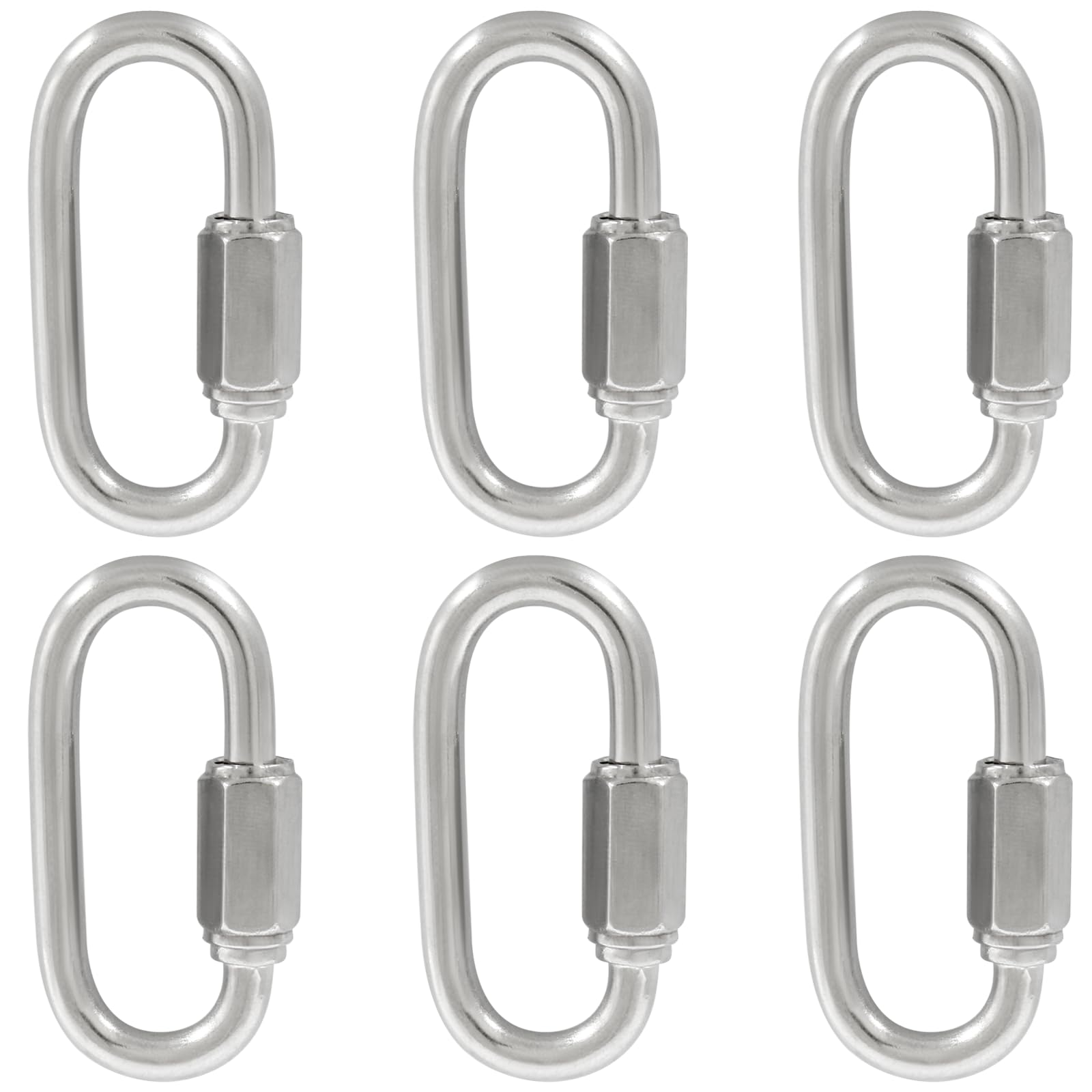 DASKING Lot De 2 Mousquetons à Vis M8 En Acier Inoxydable - Pour Balançoire, Hamac, Randonnée, Sac à Dos, Aerial Hoop