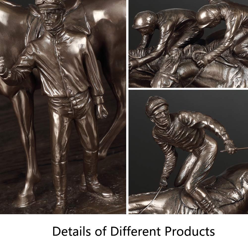 Amazon.co.jp: 競馬騎手像の装飾騎手 Steeplechaser 置物彫刻、家の