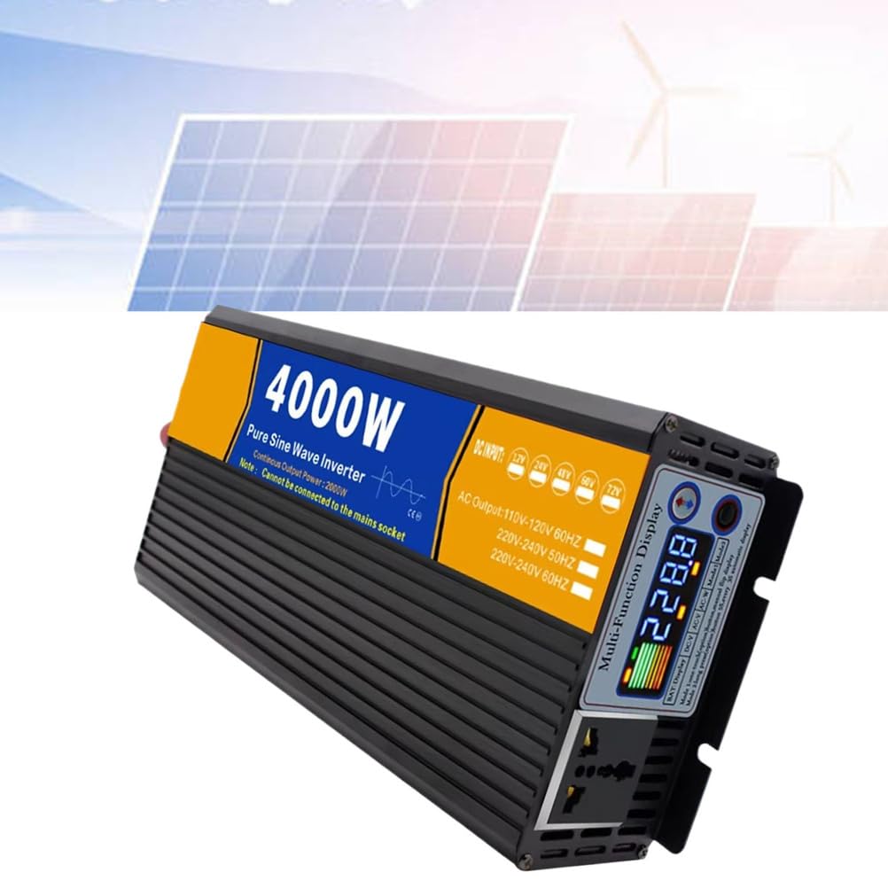48V TO 120V,Falownik czystej fali sinusoidalnej 2000 W 12V-72V DC na 120V/220V AC, szczytowa moc 4000W, gniazdka AC, do domu, kampera, ciężarówki 72V na 220V