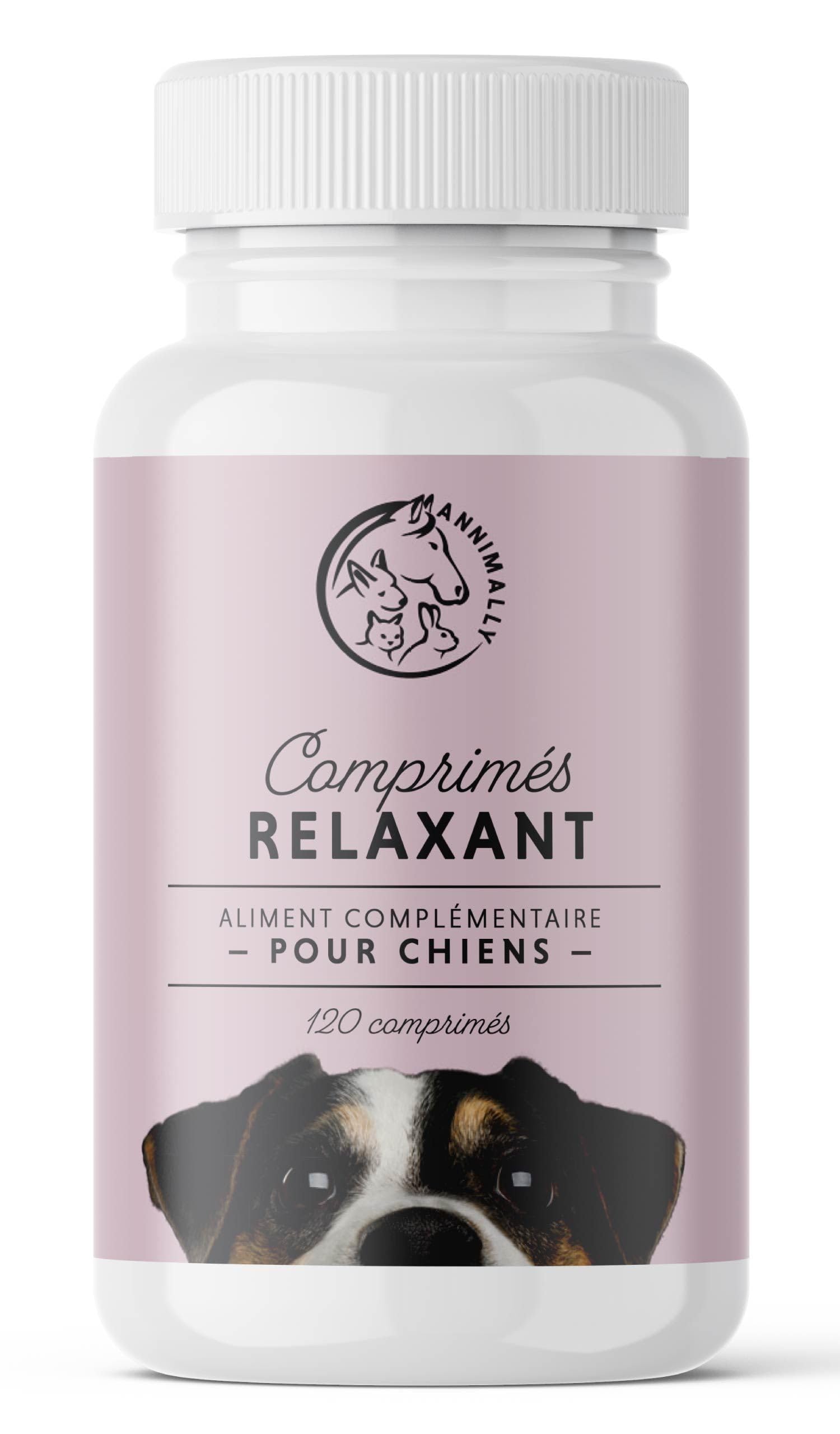 Anti Stress Chien Chiens - Comprimés de Bien-Etre calmant pour Chien avec valériane, millepertuis, L-tryptophane - 120 comprimés pour l'Anxiété & pour Le Voyage - complement Alimentaire Chien