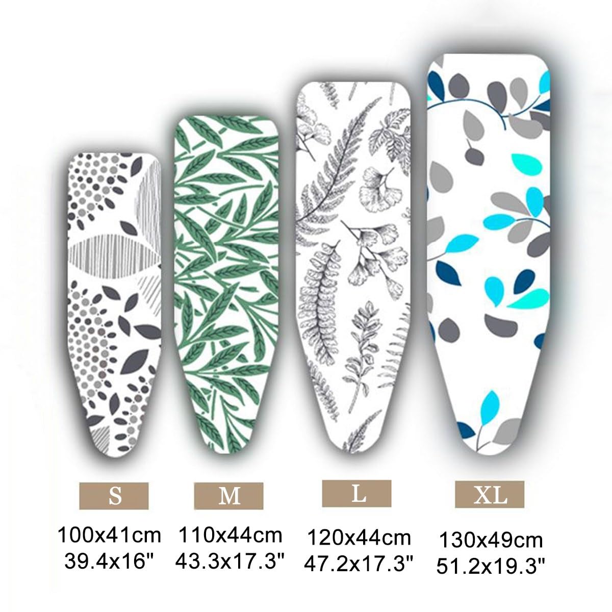 YAEGER Ironing Board Cover and Pad 39x16 43x17 47x17 51x19 Cotton Replacement Iron Board Cover with Padding Scorch Resistant Iron Board Cover(Thickness:G,Size:100x41cm)