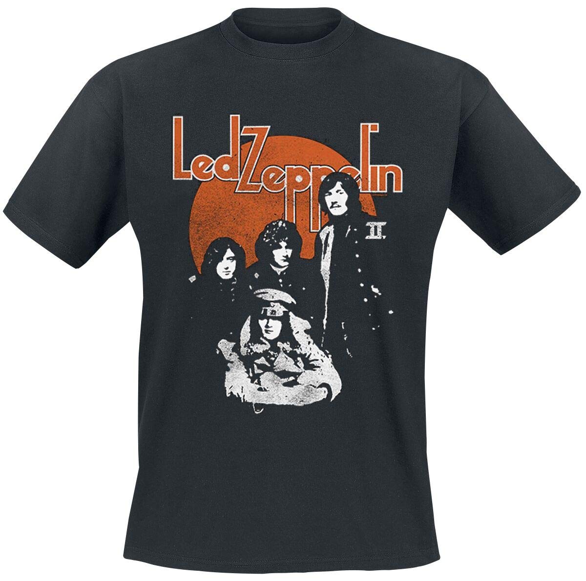 Led Zeppelin Orange Circle T-Shirt Black L