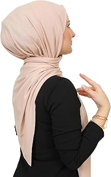 HURESON Hijab-Kopftuch Damen - Leichter Baumwollschal Mit Streifen 190x65 Cm