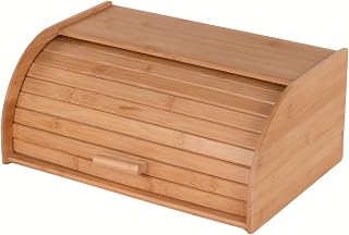 Kesper Großer Brotkasten aus Bambus mit Rollklappe, 40 x 27 x H17 cm, Frischhaltebox, Brotbox, FSC, Braun