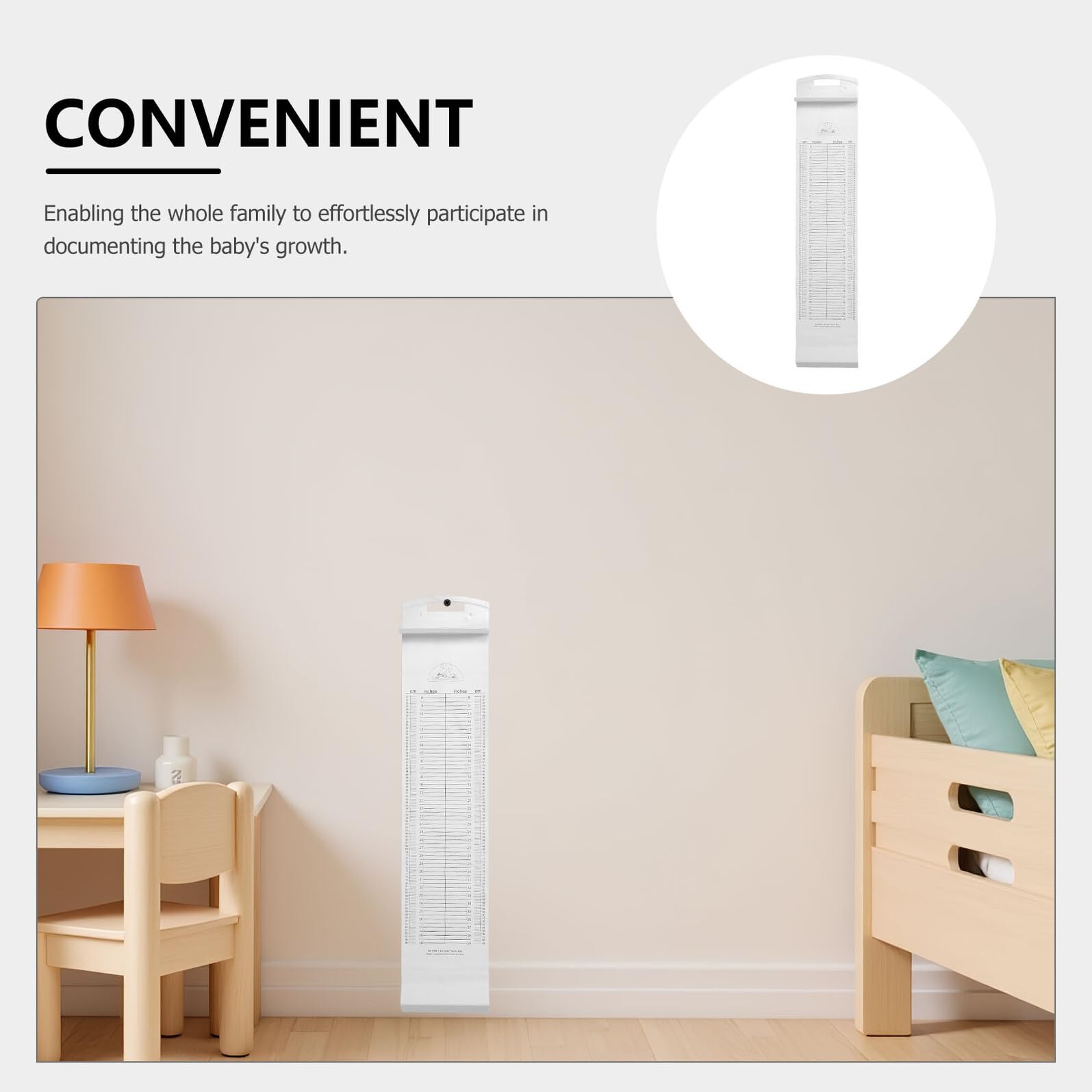 Cabilock Tableau de Croissance pour Garçon et Filles Murale Courbe de Taille Bébé Règle de Hauteur Lavable et Pliable pour Mesure de Croissance des Tout-petits