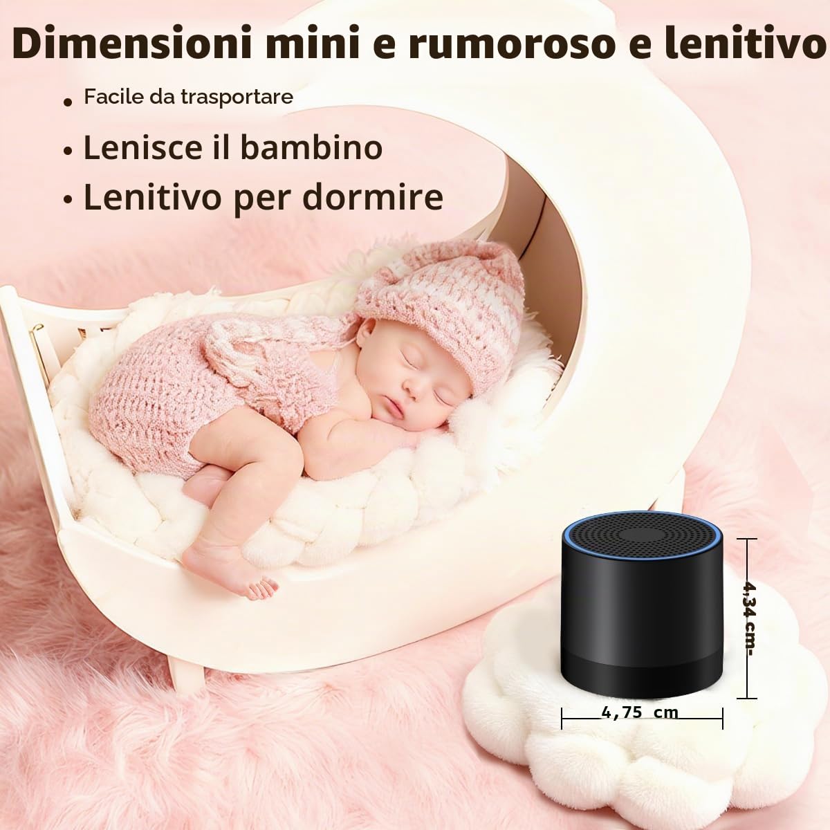Sound Machine White Noise Machine 30 Suoni non looping 4 timer Volume regolabile Funzione di memoria Marrone Rumore Suoni Macchina per il bambino